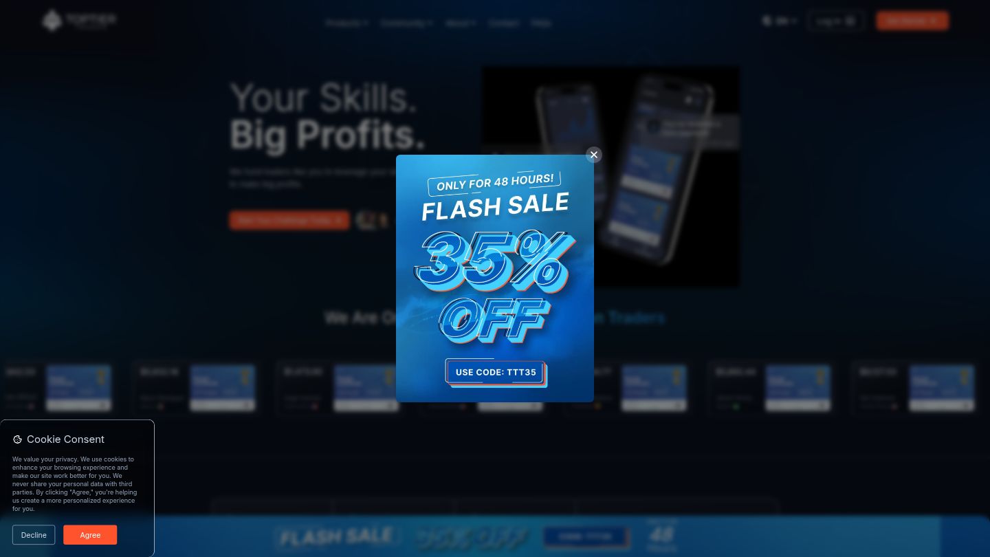 Trading dashboard showing evaluation metrics and performance tracking